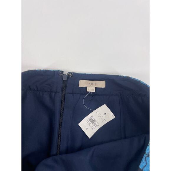 LOFT Blue Multicolored Womens Skirt (B18#4) - Picture 8 of 8